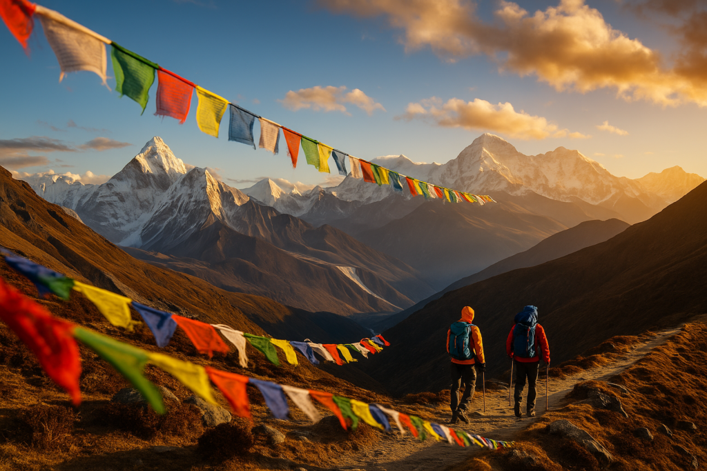 Himalayan trekking scenery near Mount Everest in Nepal