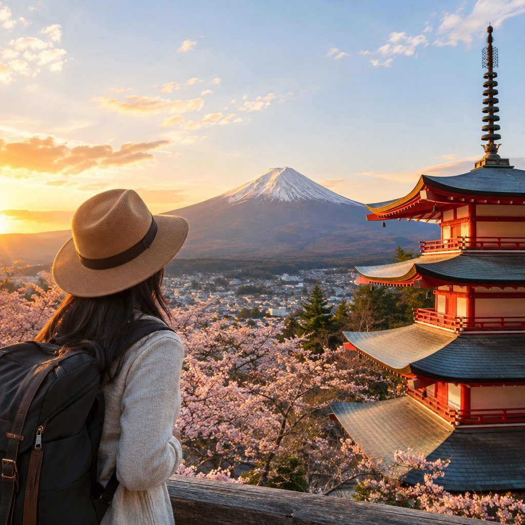 Japanese city and traditional neighborhood scenery for a trip to Japan